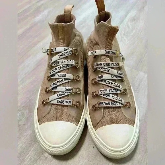 Christian Dior Shoes - Christian Dior Walk'n'Dior Sneakers Women‎ 40-9 Nude Good Knit High Top J'Adior